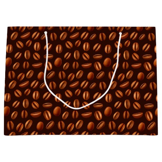 Grand Sac Cadeau cool café carrelé motif (Devant)