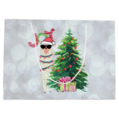 Grand Sac Cadeau Cool Christmas Llama | Joy Typography | Réserver (Dos)