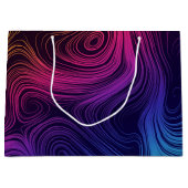 Grand Sac Cadeau Cool des 60 cercles Vibe et des tourbillons Motif (Devant)