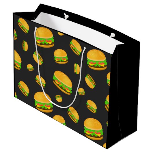 Grand Sac Cadeau Cool et amusant yummy burger motif Monogramme (Dos Angle)
