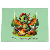 Grand Sac Cadeau Cool Grilling Dragon ajouter du texte (Devant)