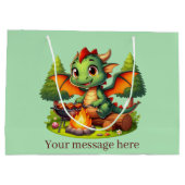 Grand Sac Cadeau Cool Grilling Dragon ajouter du texte (Dos)