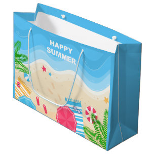 Grand Sac Cadeau cool Happy Summer beach party