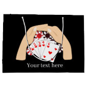 Grand Sac Cadeau cool poker nuit ajouter texte casino (Dos)