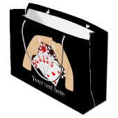 Grand Sac Cadeau cool poker nuit ajouter texte casino (Dos Angle)