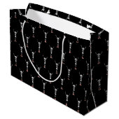 Grand Sac Cadeau Cool Skeleton Halloween Design (Dos Angle)