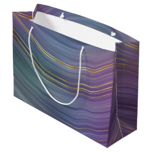 Grand Sac Cadeau Cool Strata Belle Agate bleu violet et or