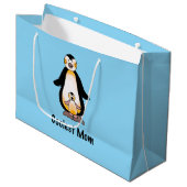 Grand Sac Cadeau Coolest Mom Penguin Family Design (Devant Angle)