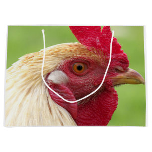 Grand Sac Cadeau coq, poulet, animal, oiseau, design, ferme,