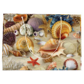 Grand Sac Cadeau Coques de mer sur la plage (Dos)