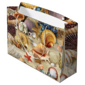 Grand Sac Cadeau Coques de mer sur la plage (Dos Angle)
