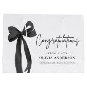 Grand Sac Cadeau Coquette Black Bow Graduation Félicitations (Dos)