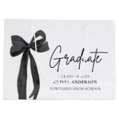 Grand Sac Cadeau Coquette Black Bow moderne Graduate Graduate (Dos)