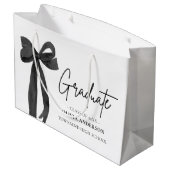 Grand Sac Cadeau Coquette Black Bow moderne Graduate Graduate (Dos Angle)