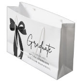 Grand Sac Cadeau Coquette Black Bow moderne Graduate Graduate (Devant Angle)