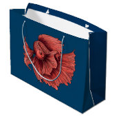 Grand Sac Cadeau Coral Siamese combat le poisson (Dos Angle)