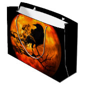 Grand Sac Cadeau Corbeau nocturne d'Halloween (Dos Angle)
