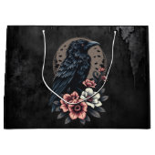 Grand Sac Cadeau Corbeau noir (Devant)