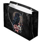 Grand Sac Cadeau Corbeau noir (Dos Angle)