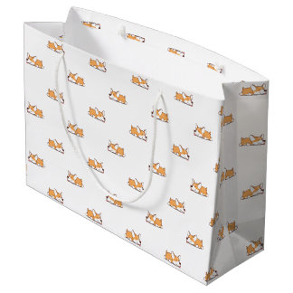 Grand Sac Cadeau Corgi dormant