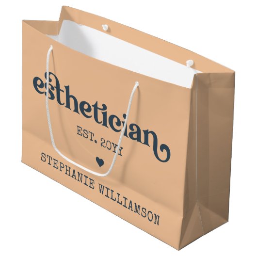 Grand Sac Cadeau Cosmetologue Esthéticien Personnalisé Beautician (Devant Angle)