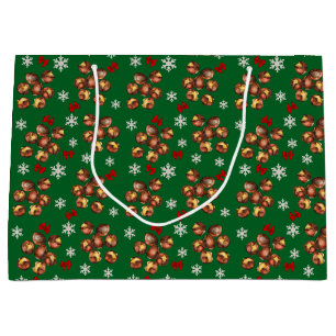 Grand Sac Cadeau Cosy Châtaignes Rôties Et Pneus Hiver