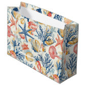 Grand Sac Cadeau Côtière rustique - Coquillages, Starfish, Reef (10 (Devant Angle)