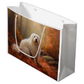 Grand Sac Cadeau Coton De Tulear en automne Leaves automne Inspire (Devant Angle)