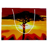 Grand Sac Cadeau Coucher de soleil africain Safari (Dos)