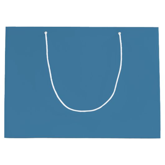 Grand Sac Cadeau Couleur de blanc uni bleu acier (Devant)