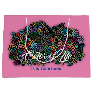 Grand Sac Cadeau Couleur de vie élégante