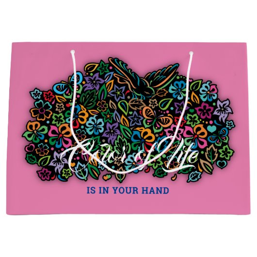 Grand Sac Cadeau Couleur de vie élégante (Devant)