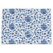 Grand Sac Cadeau Couleur d'eau bleu et blanc (Devant)