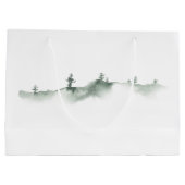 Grand Sac Cadeau Couleur d'eau - Scènes hivernales (Dos)