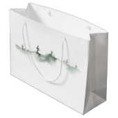 Grand Sac Cadeau Couleur d'eau - Scènes hivernales (Dos Angle)