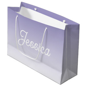 Grand Sac Cadeau Couleur lilas clair ombrée (modifiable) et votre t