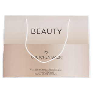 Grand Sac Cadeau Couleur minimaliste de peau beige moderne