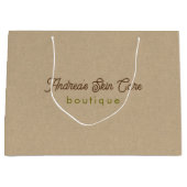 Grand Sac Cadeau Couleur naturelle texture de ligne classique (Devant)