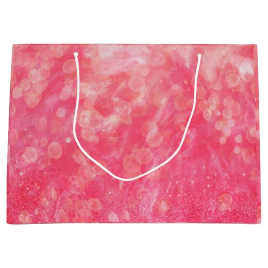 Grand Sac Cadeau Couleur rose Abstraite moderne (Devant)