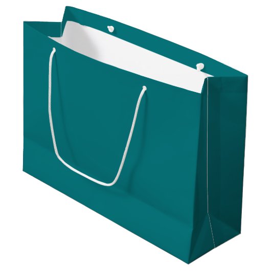 Grand Sac Cadeau Couleur uni profond Aqua turquoise (Devant Angle)