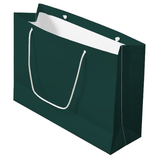 Grand Sac Cadeau Couleur uni vert émeraude foncé (Devant Angle)