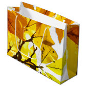Grand Sac Cadeau Couleurs d'automne, feuille (Devant Angle)
