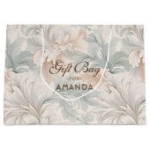 Grand Sac Cadeau Couleurs pastel délicats motifs floraux ornementau (Devant)