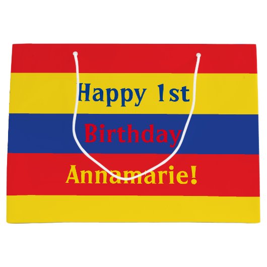 Grand Sac Cadeau Couleurs principales de la partie Anniversaire de (Devant)