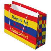Grand Sac Cadeau Couleurs principales de la partie Anniversaire de (Devant Angle)