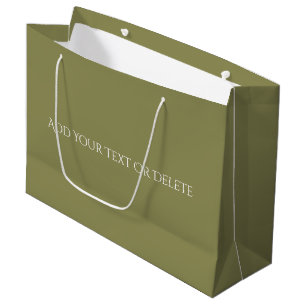 Grand Sac Cadeau Couleurs tendance - Couleur vert olive - Solide