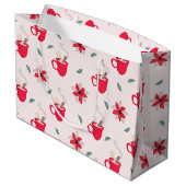 Grand Sac Cadeau Coupe Red Christmas | fleurs de poinsettia (Dos Angle)