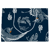 Grand Sac Cadeau Couple de grue japonaise (Devant)