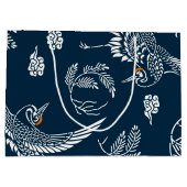 Grand Sac Cadeau Couple de grue japonaise (Dos)