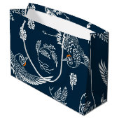 Grand Sac Cadeau Couple de grue japonaise (Dos Angle)